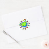 Aziatische Kinderen Ronde Sticker (Envelop)