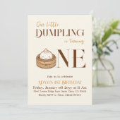 Aziatische kleine Dumpling Kawaii eerste verjaarda Kaart (Staand voorkant)