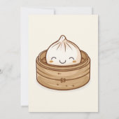 Aziatische kleine Dumpling Kawaii eerste verjaarda Kaart (Achterkant)