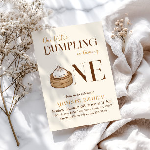 Aziatische kleine Dumpling Kawaii eerste verjaarda Kaart