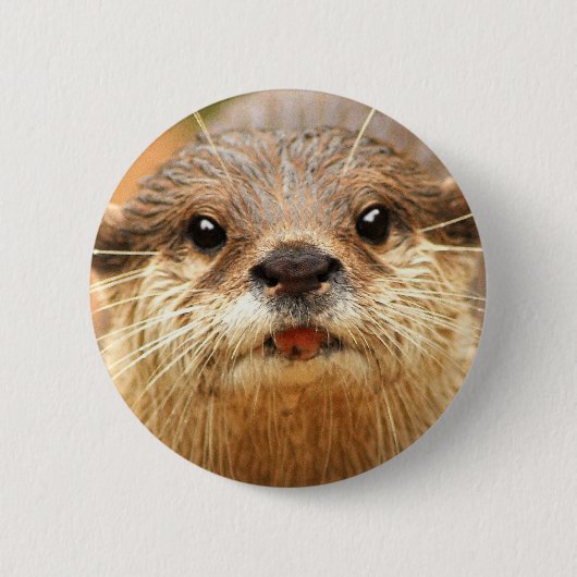 Aziatische kleingeestig otter ronde button 5,7 cm (Voorkant)
