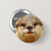 Aziatische kleingeestig otter ronde button 5,7 cm (Voorkant /achterkant)