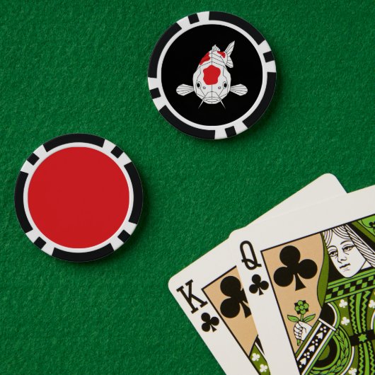 Aziatische Koi geometrische kunst Poker Chips (Pokertafel (Dubbel))