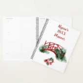 Aziatische Koi Monogrammed Naam Waterverf Japanse Planner (Display)