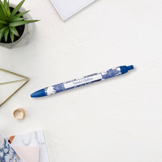 Aziatische Koi Vis Blauw Wit Chinoiserie Blauwe Inkt Pen