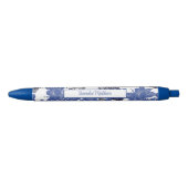 Aziatische Koi Vis Blauw Wit Chinoiserie Blauwe Inkt Pen (Voorkant)