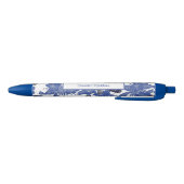 Aziatische Koi Vis Blauw Wit Chinoiserie Blauwe Inkt Pen (Bodem)