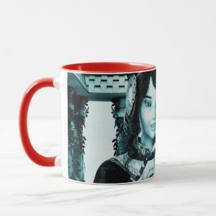 Aziatische koninklijke vrouw Blauw Portret Kunst Mok