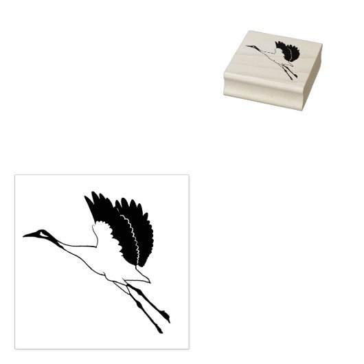 Aziatische kraan rubberstempel (Gestempeld)
