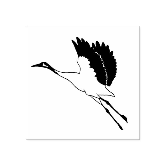 Aziatische kraan rubberstempel (Afrduk)