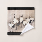 Aziatische kraanvogel Wildlife Okyo Bath Towel Set Bad Handdoek (Wasdoekje)