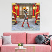 Aziatische krijgsmaagd canvas afdruk (Insitu (Woonkamer))