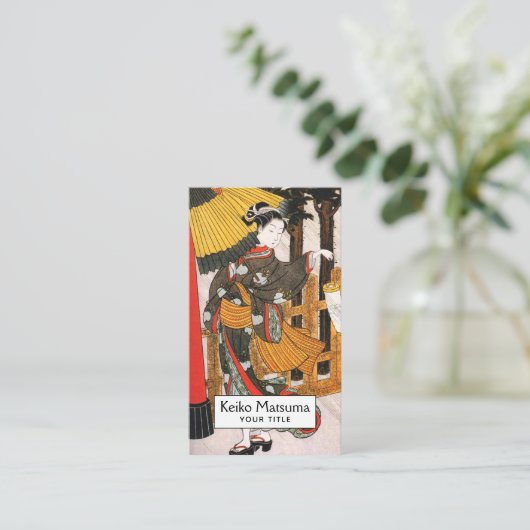 Aziatische kunst Japanse Geisha Visitekaartje (Staand voorkant)