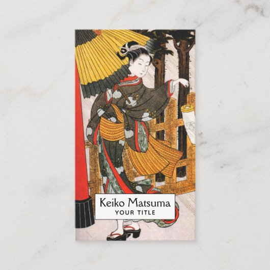 Aziatische kunst Japanse Geisha Visitekaartje (Voorkant)