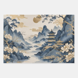 Aziatische kunstdruk inpakpapier vel