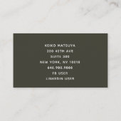 Aziatische kunstvrouw in Kimono met paraplu Visitekaartje (Achterkant)