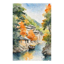 Aziatische kustlijn dorp