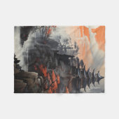 Aziatische landschapskunst fleece deken (Voorkant (Horizontaal))