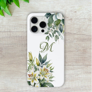 Aziatische Lelie en Eucalyptus Bloemen Waterverf iPhone 15 Pro Max Hoesje