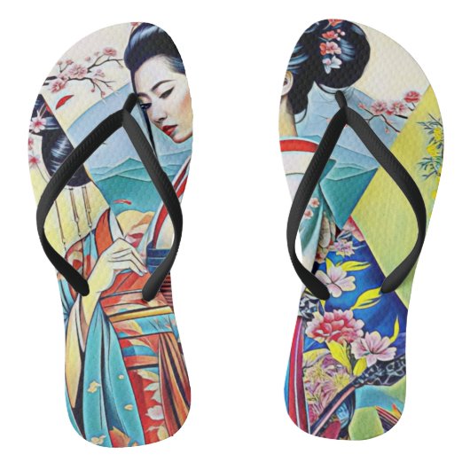AZIATISCHE LENTE DESIGNER COLLAGE TEENSLIPPERS (Voetbed)