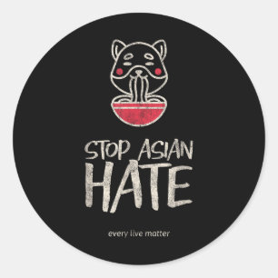 Aziatische Live Anti Racisme AAPI Bewustzijn Stop Ronde Sticker