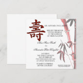 Aziatische LONGEVITY Symbol Chinese Birthday-uitno Kaart (Voorkant / Achterkant)