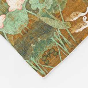 Aziatische Lotus Flower Lilypad Vogels Fleece Blan Deken