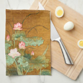 Aziatische Lotus Flowers Water Garden Kitchen Towe Theedoek (Quarter Fold)