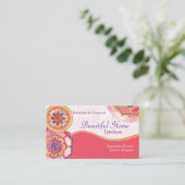 Aziatische Lotus Pattern Interior Design Visitekaartje (Staand voorkant)