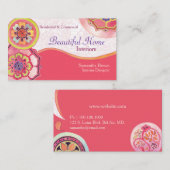 Aziatische Lotus Pattern Interior Design Visitekaartje (Voorkant / Achterkant)