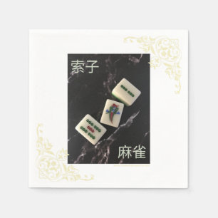 Aziatische mahjong-servet met bamboe servet