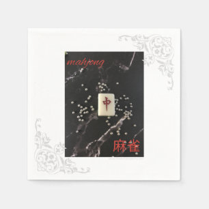 Aziatische mahjong-servet met de rode draak servet