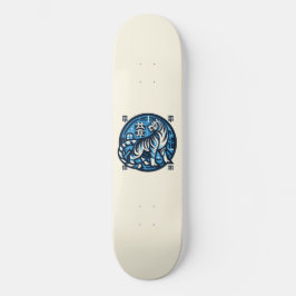 Aziatische Mannelijke Teal Tijger Persoonlijk Skateboard