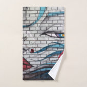 Aziatische meisje graffiti bad handdoek (Handdoek)