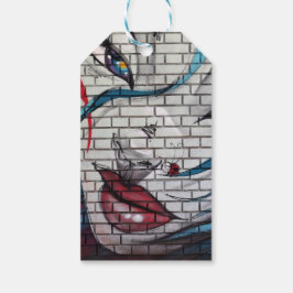 Aziatische meisje graffiti cadeaulabel