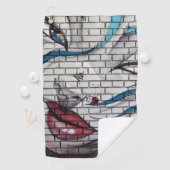 Aziatische meisje graffiti golfhanddoek (Insitu)