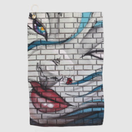 Aziatische meisje graffiti golfhanddoek