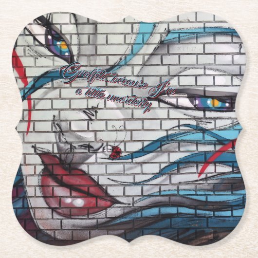 Aziatische meisje graffiti kartonnen onderzetters (Voorkant)