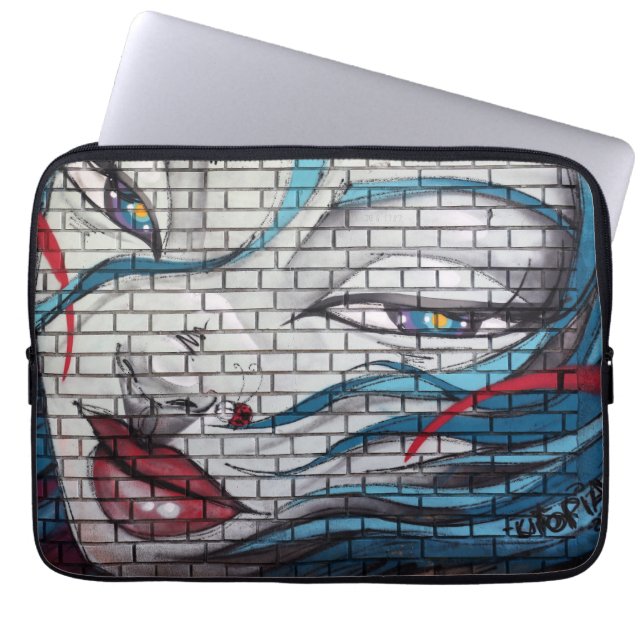Aziatische meisje graffiti laptop sleeve (Voorkant)