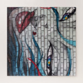 Aziatische meisje graffiti legpuzzel (Horizontaal)