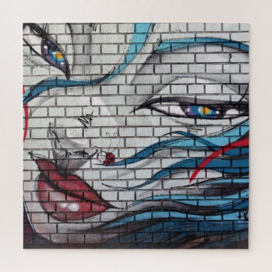 Aziatische meisje graffiti legpuzzel (Verticaal)