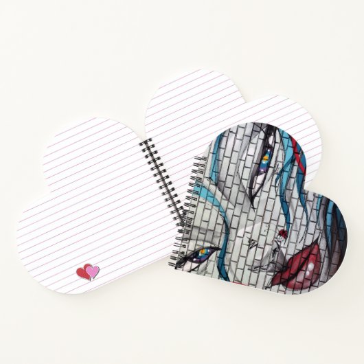 Aziatische meisje graffiti notitieboek (Binnen)