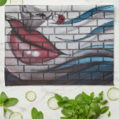 Aziatische meisje graffiti theedoek (Gevouwen)