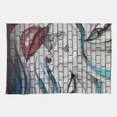 Aziatische meisje graffiti theedoek (Horizontaal)