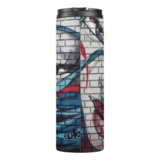 Aziatische meisje graffiti thermosbeker (Achterkant)