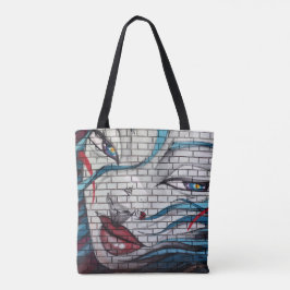 Aziatische meisje graffiti tote bag