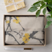 Aziatische minimalistische gele bloesem tak tissuepapier (Geschenk)