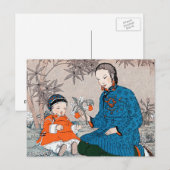  Aziatische moeder Baby Flowers moederdag Briefkaart (Voorkant / Achterkant)