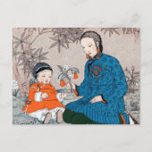  Aziatische moeder Baby Flowers moederdag Briefkaart (Voorkant)