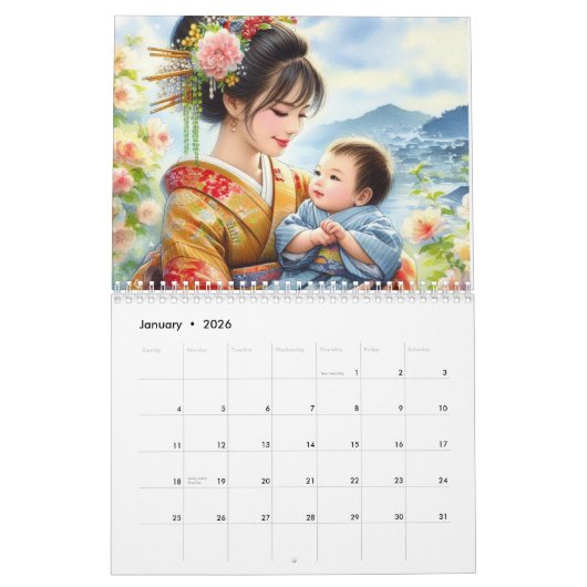 Aziatische moeders kalender (Jan 2026)